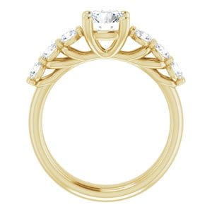 Rings 14K Yellow  6.5 mm Round Engagement Ring Mounting