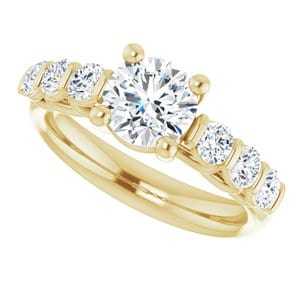 Rings 14K Yellow  6.5 mm Round Engagement Ring Mounting