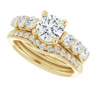 Rings 14K Yellow  6.5 mm Round Engagement Ring Mounting
