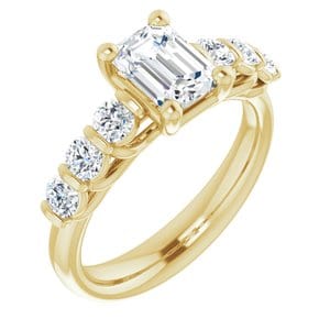 Rings 14K Yellow  7x5 mm Emerald Engagement Ring Mounting