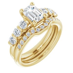 Rings 14K Yellow  7x5 mm Emerald Engagement Ring Mounting