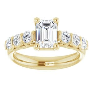 Rings 14K Yellow  7x5 mm Emerald Engagement Ring Mounting
