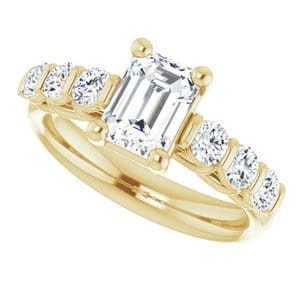 Rings 14K Yellow  7x5 mm Emerald Engagement Ring Mounting