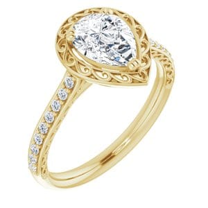 Rings 14K Yellow  8x6 mm Pear Engagement Ring Mounting