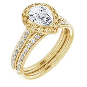 Rings 14K Yellow  8x6 mm Pear Engagement Ring Mounting