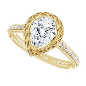 Rings 14K Yellow  8x6 mm Pear Engagement Ring Mounting
