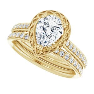 Rings 14K Yellow  8x6 mm Pear Engagement Ring Mounting