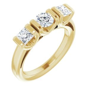 Rings 14K Yellow  4.8 mm Round Engagement Ring Mounting