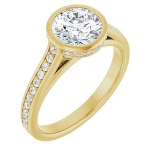 Rings 14K Yellow  7 mm Round Engagement Ring Mounting