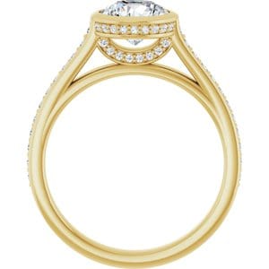Rings 14K Yellow  7 mm Round Engagement Ring Mounting