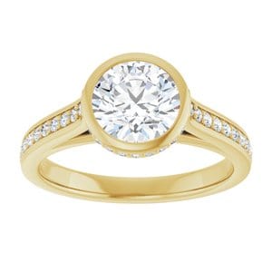 Rings 14K Yellow  7 mm Round Engagement Ring Mounting