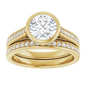 Rings 14K Yellow  7 mm Round Engagement Ring Mounting