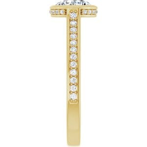Rings 14K Yellow  7 mm Round Engagement Ring Mounting
