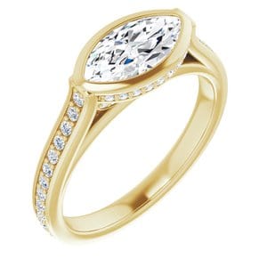Rings 18K Yellow  10x5 mm Marquise Engagement Ring Mounting