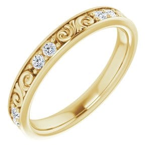 Rings 14K Yellow 1.75 mm Round Eternity Band Mounting Size 6.5