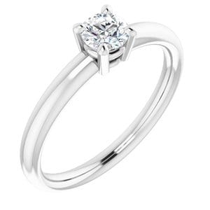 Rings 10K White 4.4 mm Round Engagement Ring Mounting