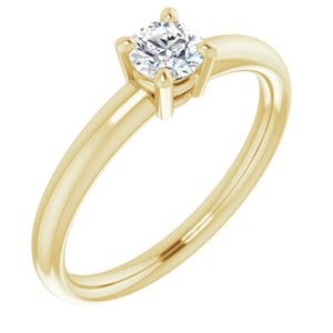 Rings 14K Yellow 4.4 mm Round Engagement Ring Mounting