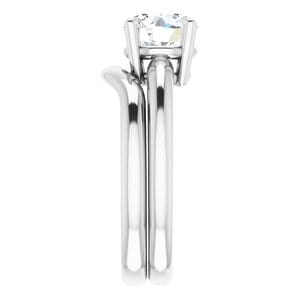 Rings 14K White 7.4 mm Round Engagement Ring Mounting
