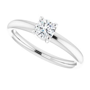 Rings 10K White 4.4 mm Round Engagement Ring Mounting