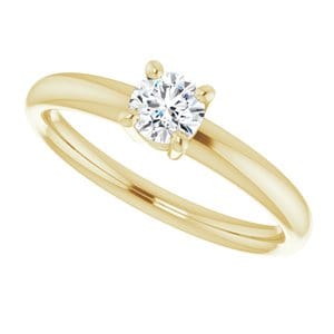 Rings 14K Yellow 4.4 mm Round Engagement Ring Mounting