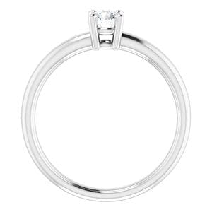 Rings 10K White 4.4 mm Round Engagement Ring Mounting