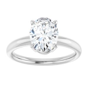 Rings 14K White 9x7 mm Oval Engagement Ring Mounting