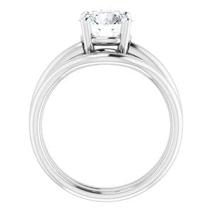 Rings 14K White 7.4 mm Round Engagement Ring Mounting