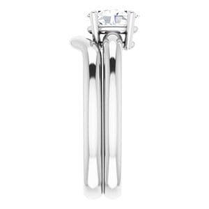 Rings 10K White 7x5 mm Oval Engagement Ring Mounting