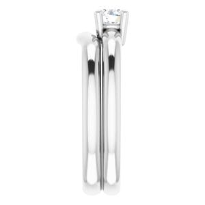 Rings 10K White 4.4 mm Round Engagement Ring Mounting