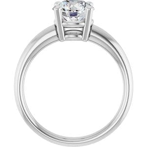 Rings 14K White 7.4 mm Round Engagement Ring Mounting