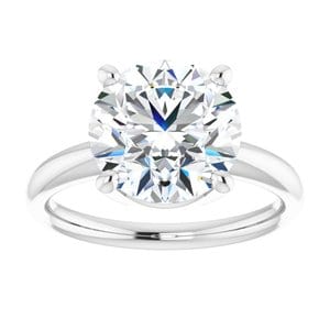Rings 14K White 10 mm Round Engagement Ring Mounting