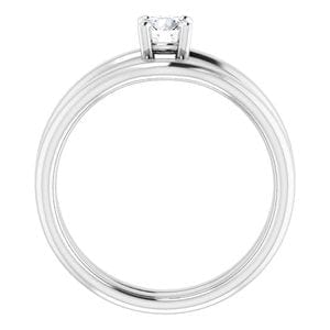 Rings 10K White 4.4 mm Round Engagement Ring Mounting