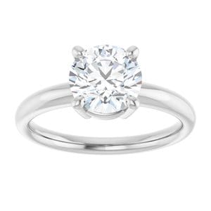 Rings 14K White 7.4 mm Round Engagement Ring Mounting