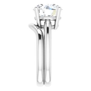 Rings 14K White 10 mm Round Engagement Ring Mounting