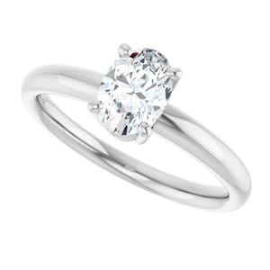 Rings 10K White 7x5 mm Oval Engagement Ring Mounting