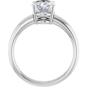 Rings 14K White 9x7 mm Oval Engagement Ring Mounting
