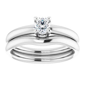 Rings 10K White 4.4 mm Round Engagement Ring Mounting