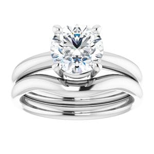 Rings 14K White 7.4 mm Round Engagement Ring Mounting