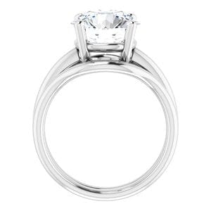 Rings 14K White 10 mm Round Engagement Ring Mounting