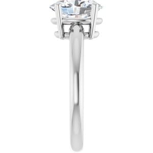 Rings 14K White 9x7 mm Oval Engagement Ring Mounting