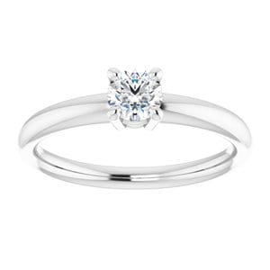 Rings 10K White 4.4 mm Round Engagement Ring Mounting
