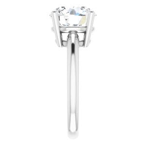 Rings 14K White 10 mm Round Engagement Ring Mounting
