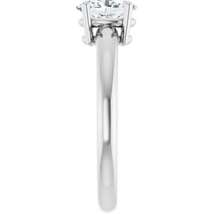 Rings 10K White 7x5 mm Oval Engagement Ring Mounting