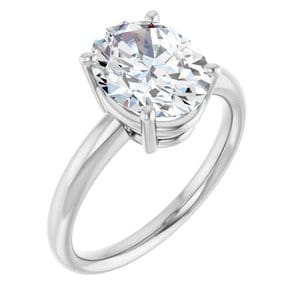 Rings Sterling Silver 10x8 mm Oval Engagement Ring Mounting