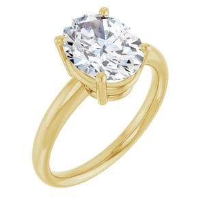 Rings 14K Yellow 10x8 mm Oval Engagement Ring Mounting