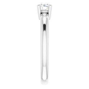 Rings 10K White 4.4 mm Round Engagement Ring Mounting