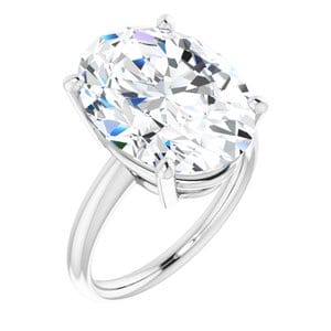 Rings Sterling Silver 16x12 mm Oval Engagement Ring Mounting