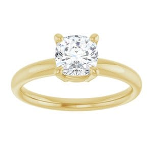 Rings 14K Yellow 6 mm Cushion Engagement Ring Mounting