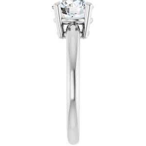 Rings 14K White 7.4 mm Round Engagement Ring Mounting