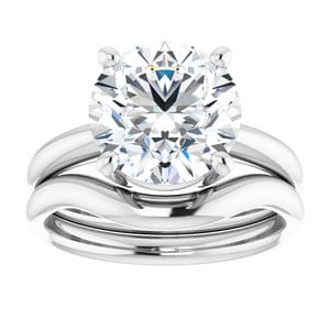 Rings 14K White 10 mm Round Engagement Ring Mounting